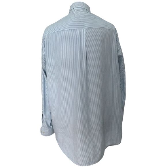 Club Room Regular Fit Pinpoint shirt white, light and cobalt blue Sz 17 34/35 - Picture 2 of 7